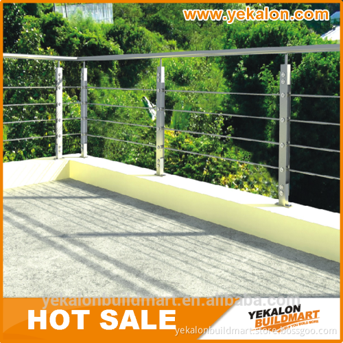 solid bar railing with stainless steel tube handrail
